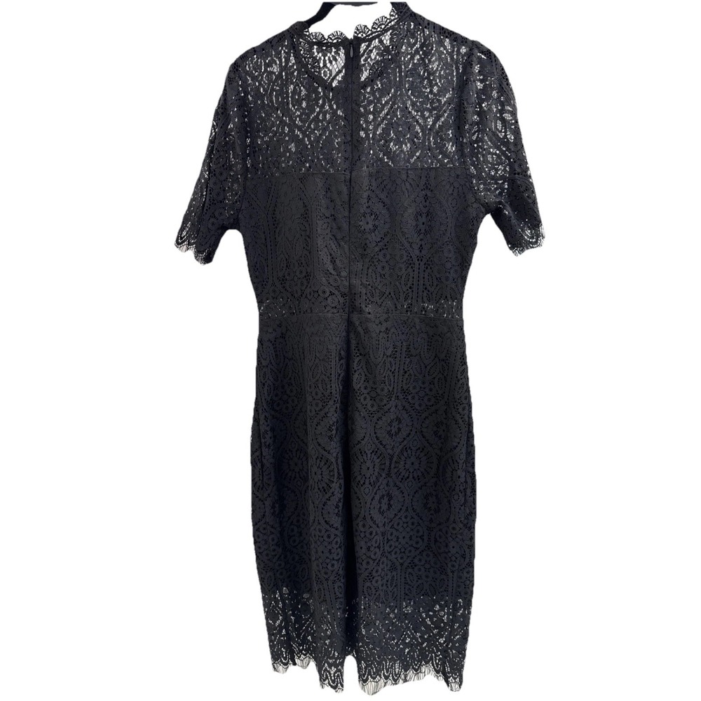 NWT Lulus A Fine Romance Black Lace Sheath Dress L Feminine Cocktail Party LBD - Picture 2 of 9